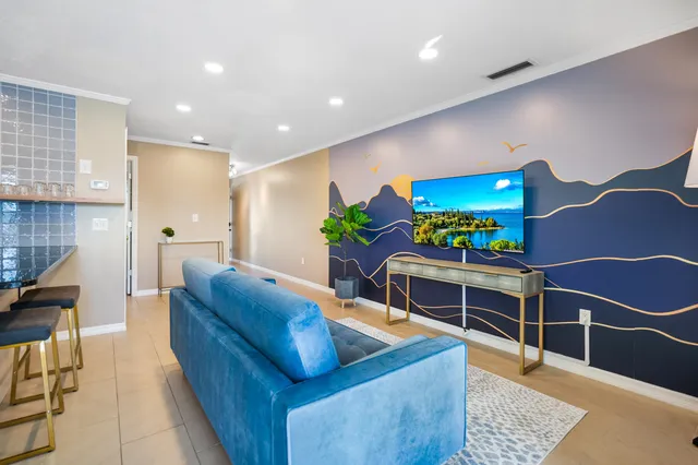 a living room with furniture