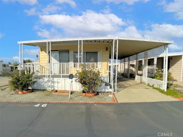 a view of a house with a patio