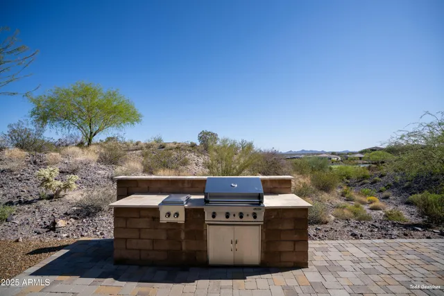 a view of a yard with a tree