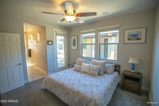 a view of a house with a small yard and a large tree