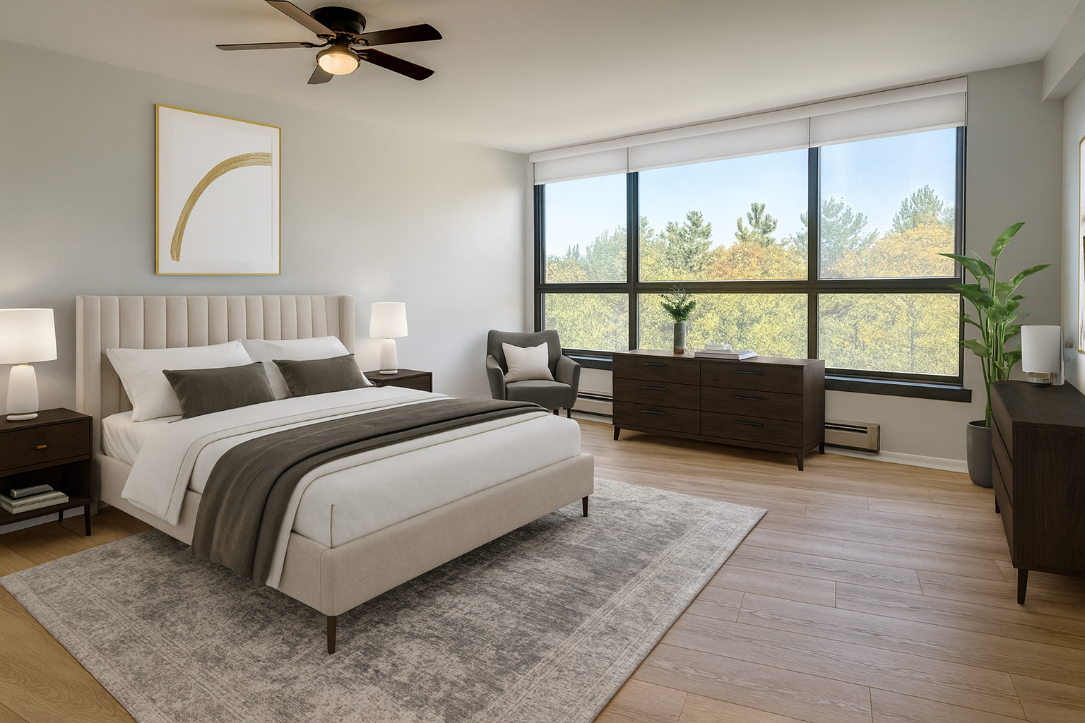 101 Bar Harbour Road, Unit 6D Schaumburg, IL 60193 - Photo 9 of 14 a bed room with a bed and a large window