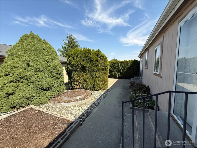 a view of a backyard