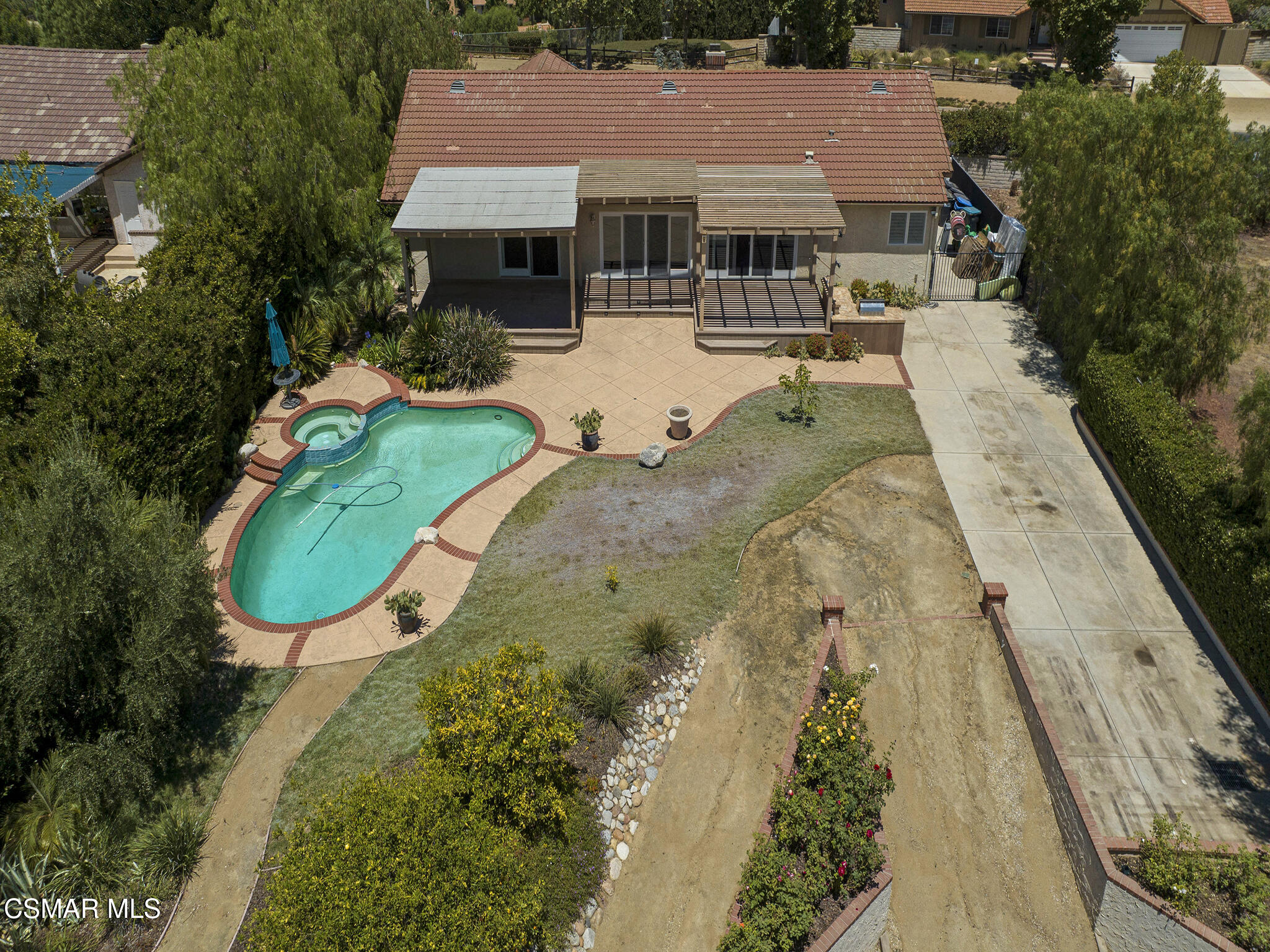 1506 Rambling Road Simi Valley, CA 93065 - Photo 48 of 79 an aerial view of a house with a garden