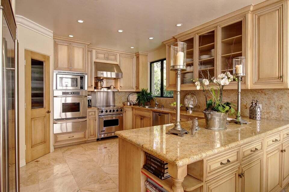 92 Seaview Drive Montecito, CA 93108 - Photo 7 of 27 a kitchen with kitchen island a sink stove and refrigerator