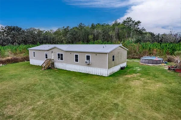 an aerial view of a house