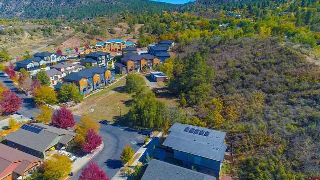 a view of a backyard with green space