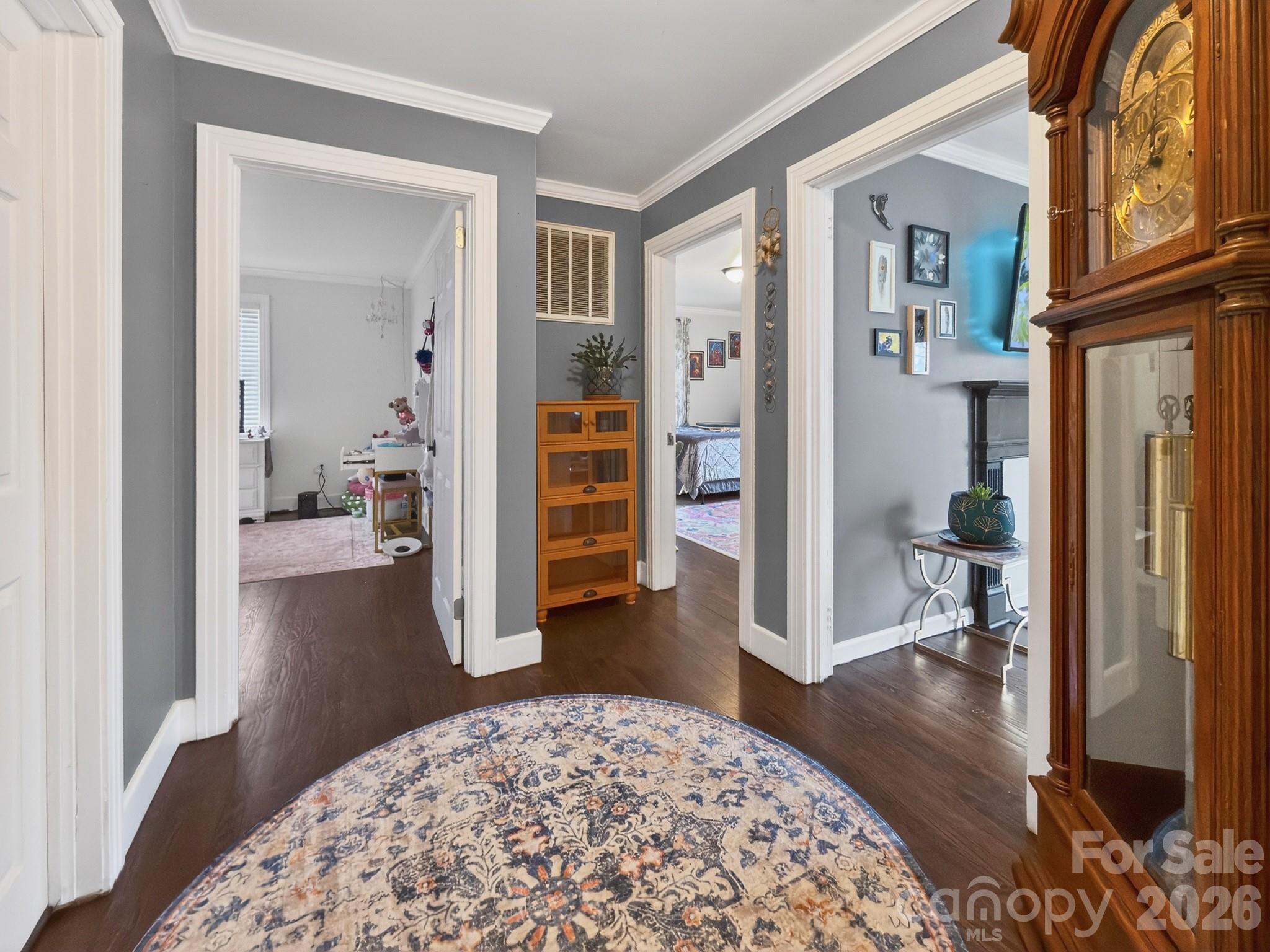 1137 Gilboa Church Road Rutherfordton, NC 28139 - Photo 14 of 21 a view of a hallway with living room and wooden floor