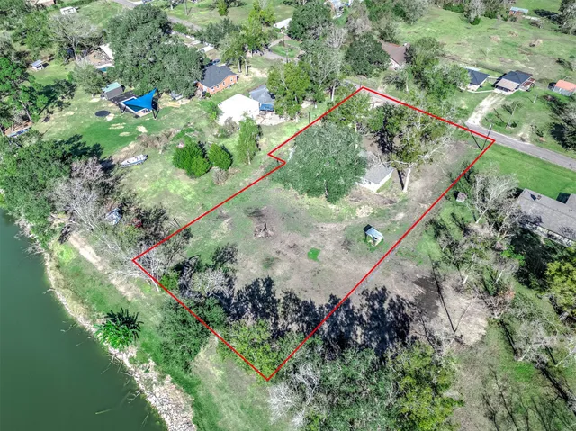 an aerial view of a garden with plants