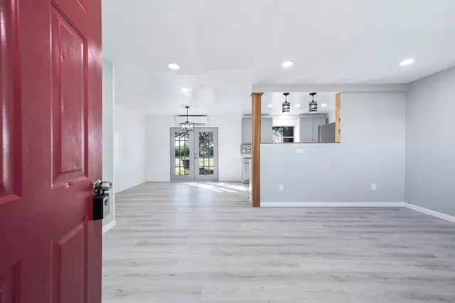 a view of livingroom with wooden floor