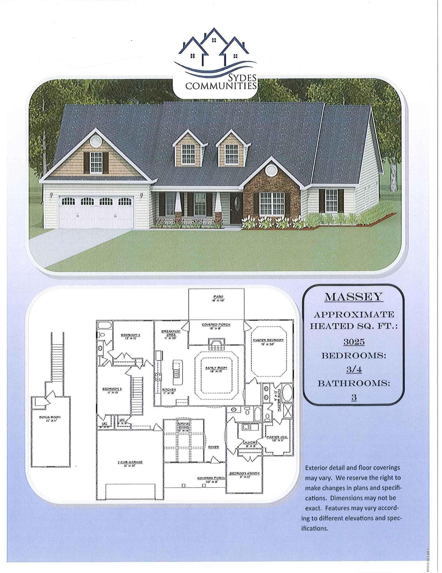 312 Catamaran Road Swansboro, NC 28584 - Photo 3 of 3 Massey Floorplan