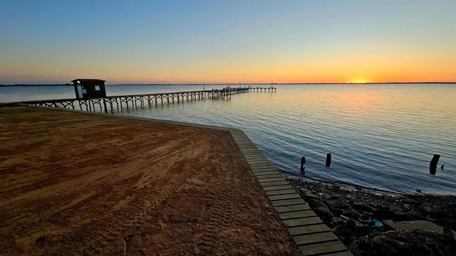 a view of an ocean and beach