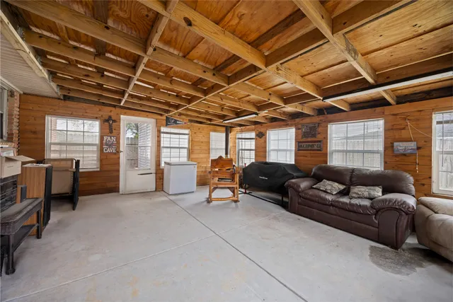 a living room with furniture