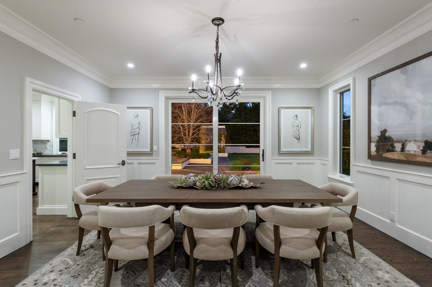 138 Stonepine Road Hillsborough, CA 94010 - Photo 104 of 119 a view of a dining room with furniture and wooden floor