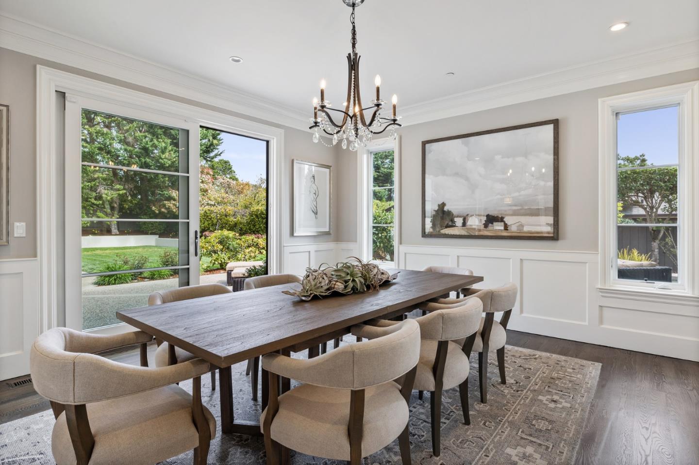 138 Stonepine Road Hillsborough, CA 94010 - Photo 11 of 119 a view of a dining room with furniture window and wooden floor