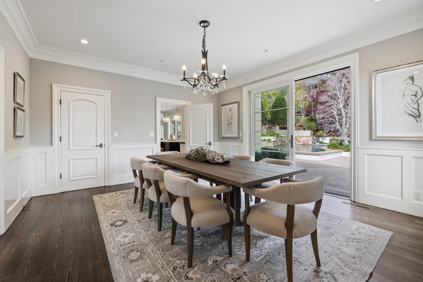 138 Stonepine Road Hillsborough, CA 94010 - Photo 14 of 119 a view of a dining room with furniture window and wooden floor