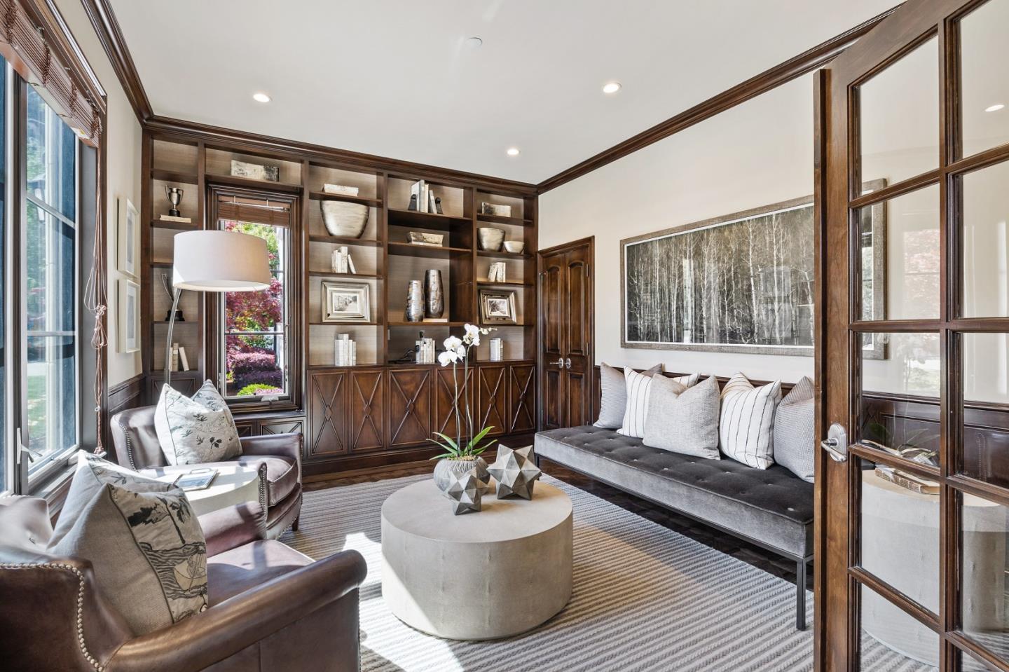 138 Stonepine Road Hillsborough, CA 94010 - Photo 33 of 119 a living room with furniture and a floor to ceiling window