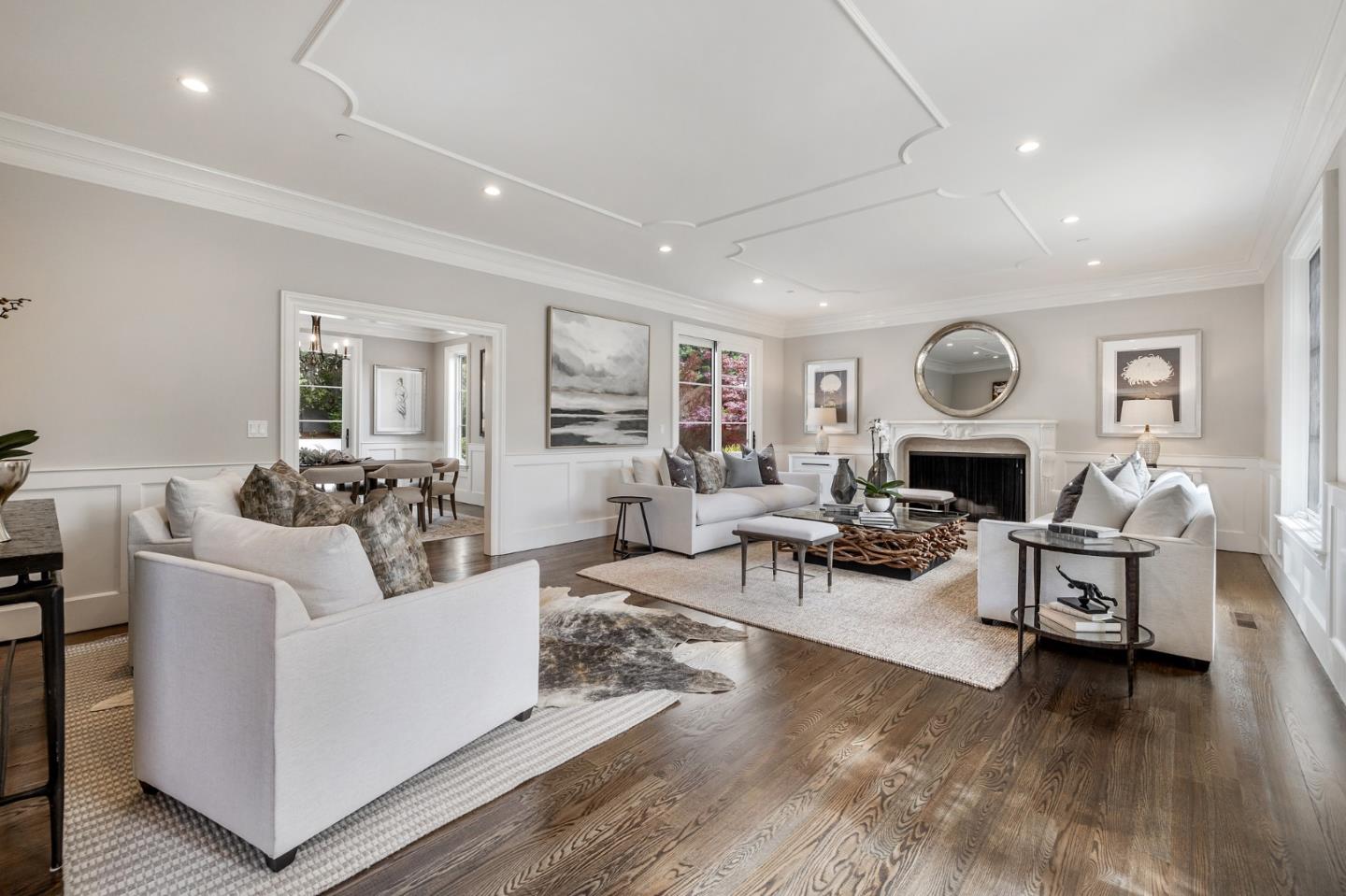 138 Stonepine Road Hillsborough, CA 94010 - Photo 5 of 119 a living room with furniture and a fireplace