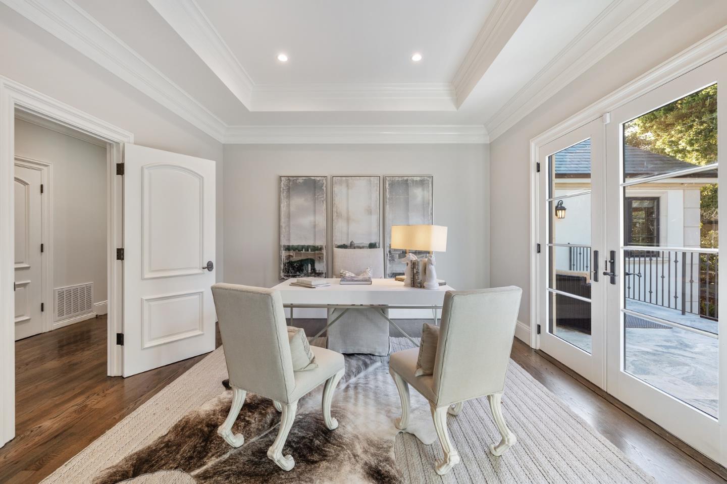 138 Stonepine Road Hillsborough, CA 94010 - Photo 58 of 119 a view of a dining room with furniture window and wooden floor