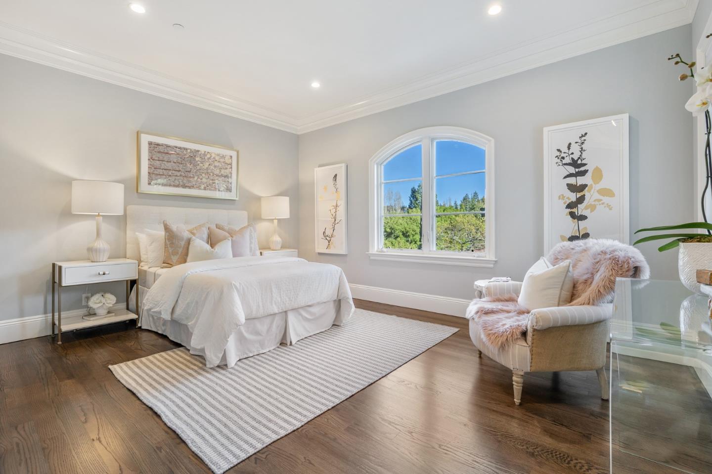 138 Stonepine Road Hillsborough, CA 94010 - Photo 66 of 119 a bedroom with a bed and wooden floor