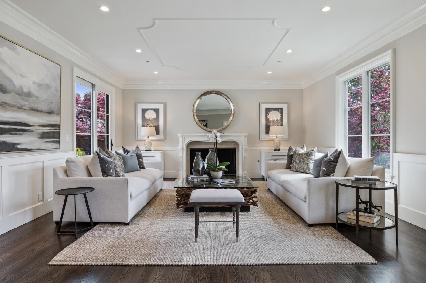 138 Stonepine Road Hillsborough, CA 94010 - Photo 7 of 119 a living room with furniture and a fireplace