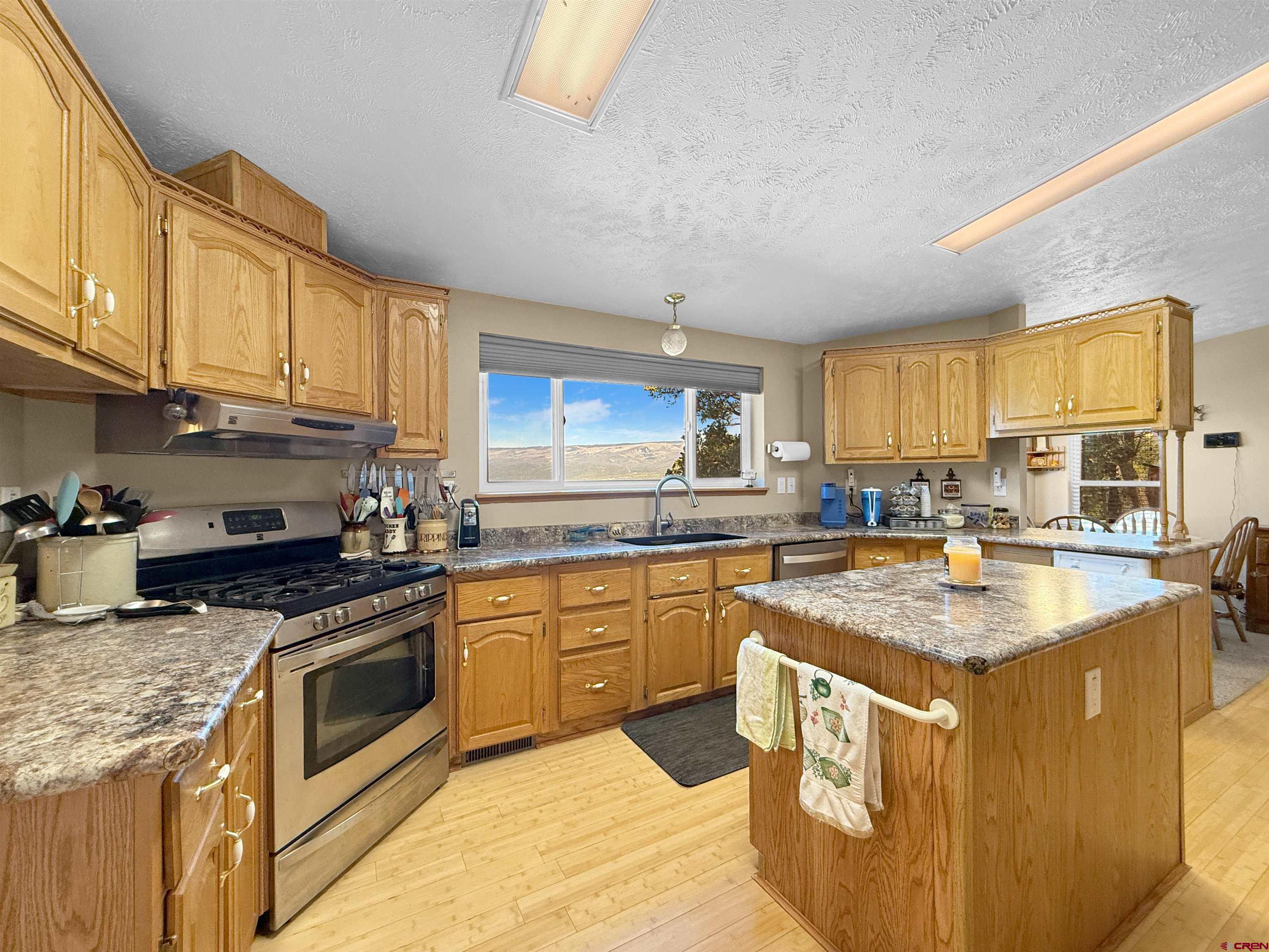 18311 2550th Road Cedaredge, CO 81413 - Photo 7 of 29 a kitchen with stainless steel appliances granite countertop a stove a sink dishwasher and a refrigerator