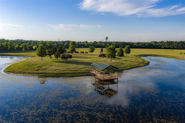a view of a lake with outdoor space