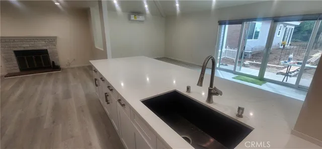 a view of room with racks on the wall