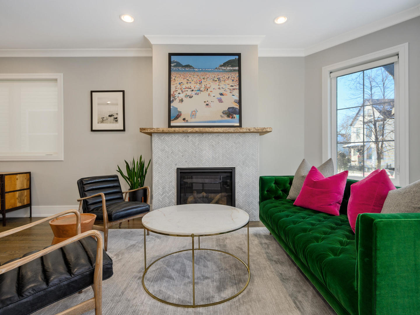 2919 North Dawson Avenue Chicago, IL 60618 - Photo 3 of 38 a living room with furniture and a fireplace