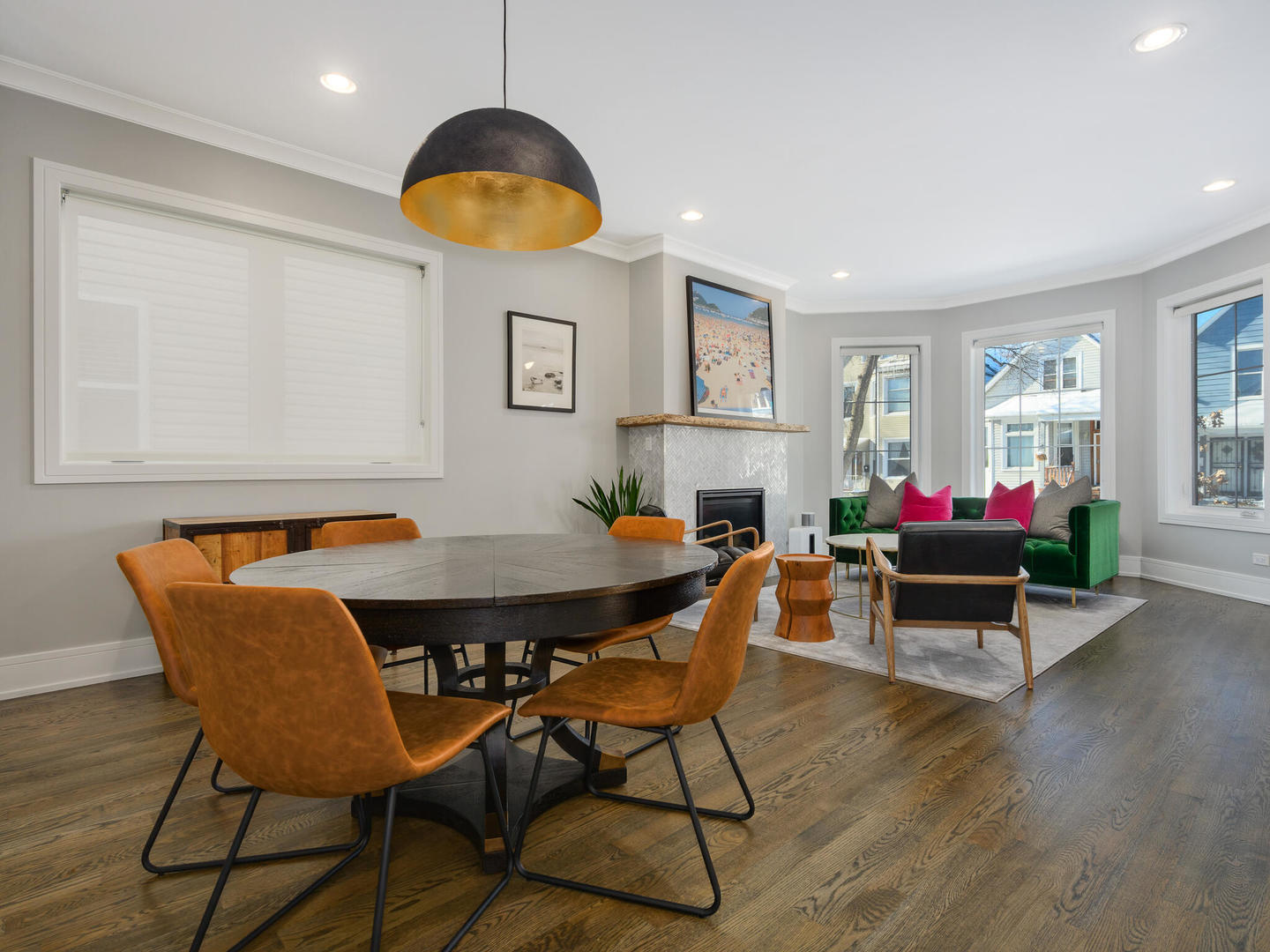 2919 North Dawson Avenue Chicago, IL 60618 - Photo 6 of 38 a view of a dining room with furniture and wooden floor