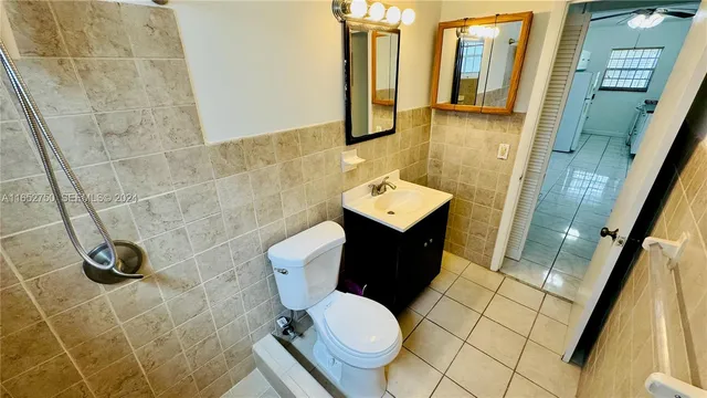 an outdoor space with seating