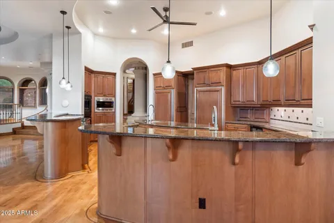 a kitchen with lots of counter space and a sink