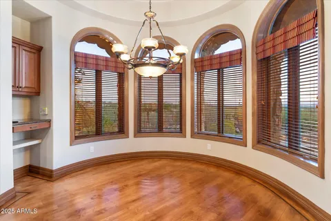 a view of a living room with a large window