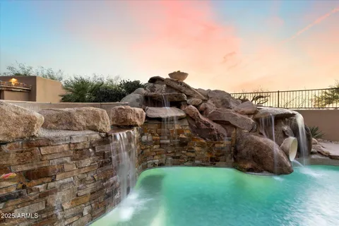 a view of a building with a swimming pool