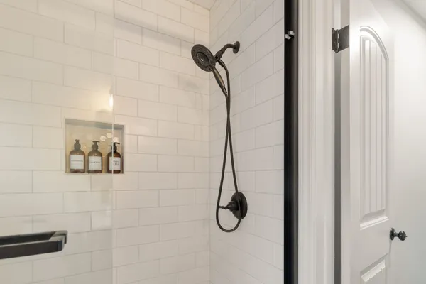 a bathroom with a shower