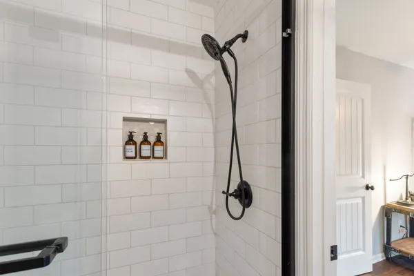 a bathroom with a shower