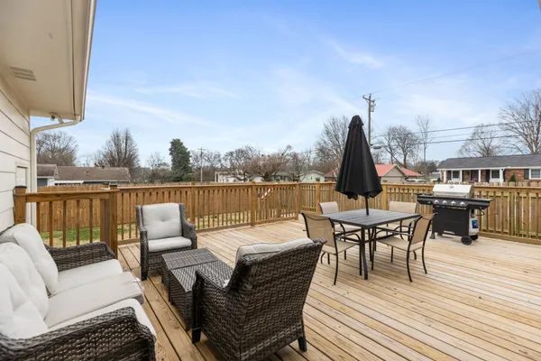 a view of a patio on the roof deck