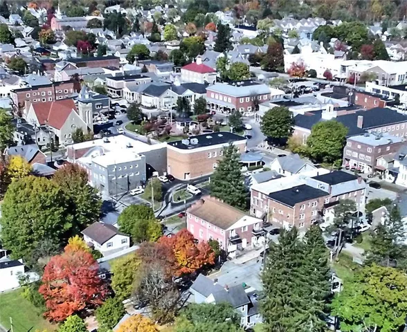 an aerial view of a city