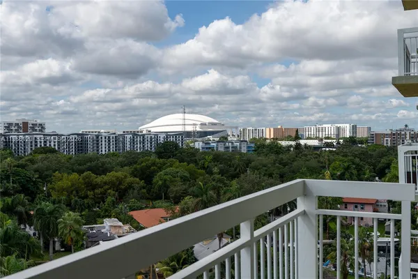 a view of city from balcony