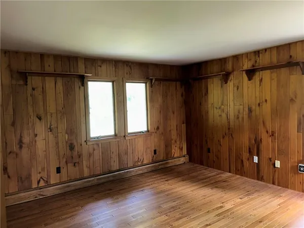 wooden floor and windows in a room