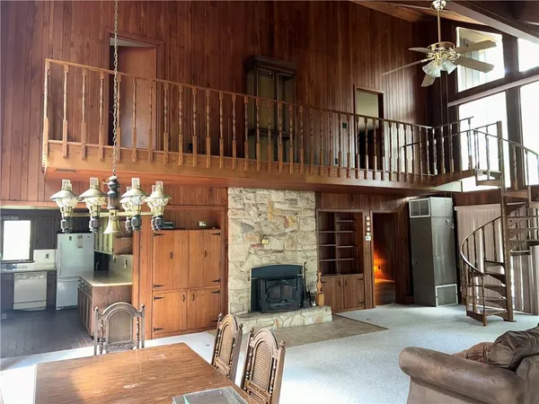 a living room with furniture