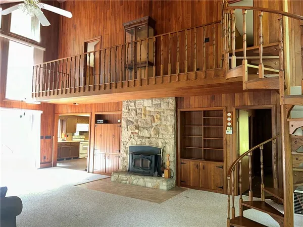 a view of a building with a balcony
