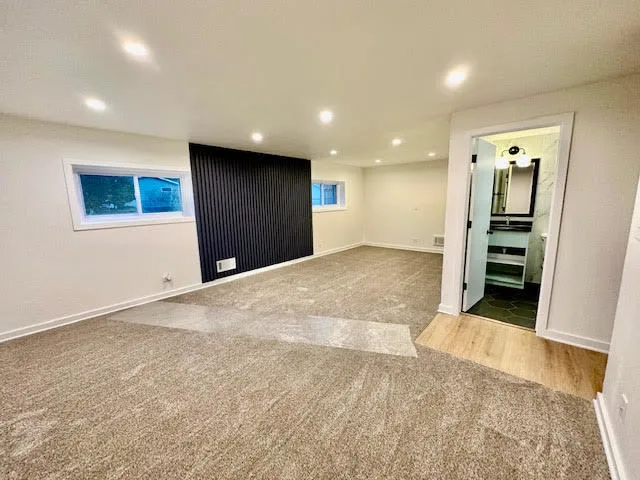 a view of a livingroom with a staircase