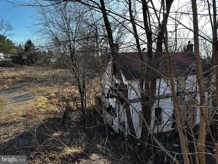 a backyard of a house with lots of trees