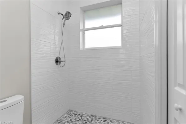a bathroom with a shower