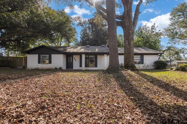 front view of a house with a trees