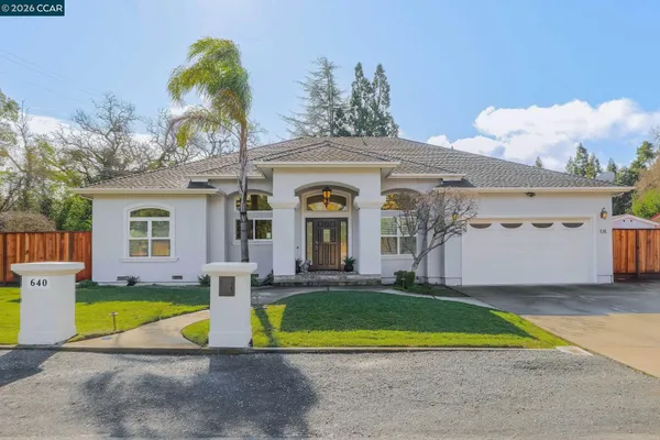 a view of a house with swimming pool and a yard