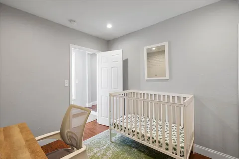 a view of room with stairs and a couch