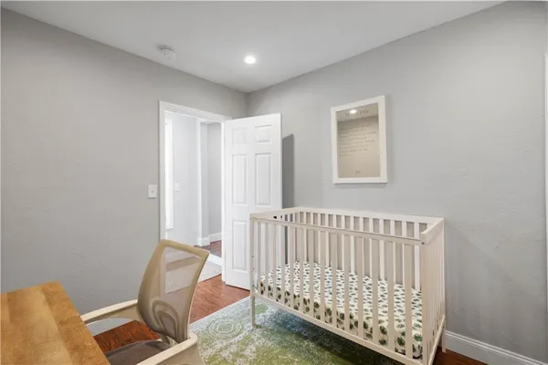 a view of room with stairs and a couch