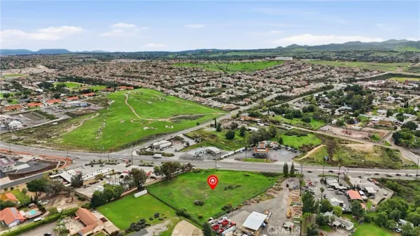 an aerial view of a city
