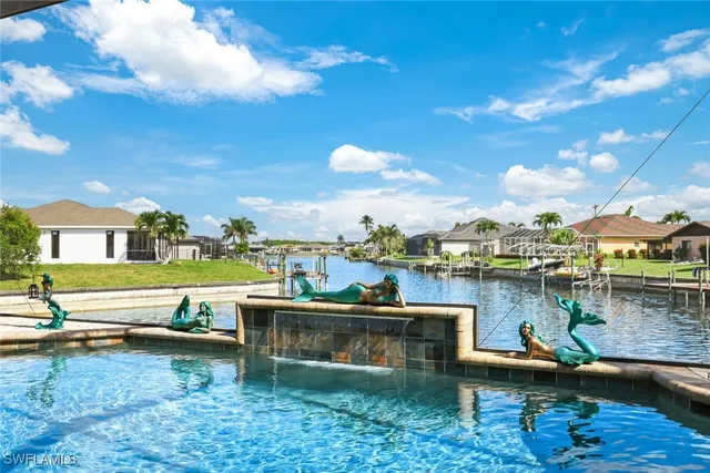 a view of a lake with a house